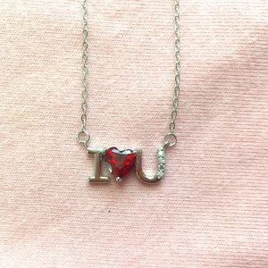 925 silver necklace, I LOVE YOU !